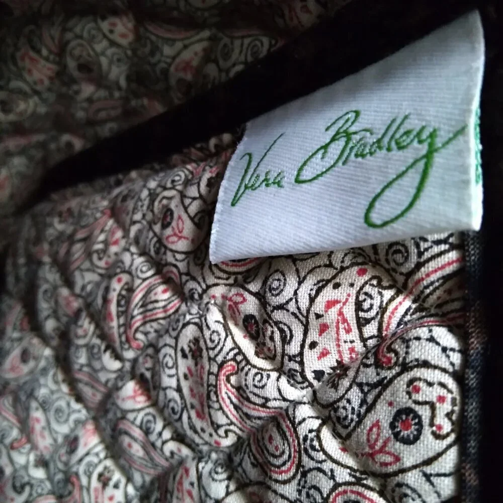 100% Quilted Cotton Floral Paisley & Houndstooth on Black Laptop Bag As New
